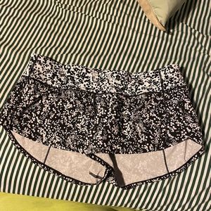 Beautiful black and white lululemon speed shorts